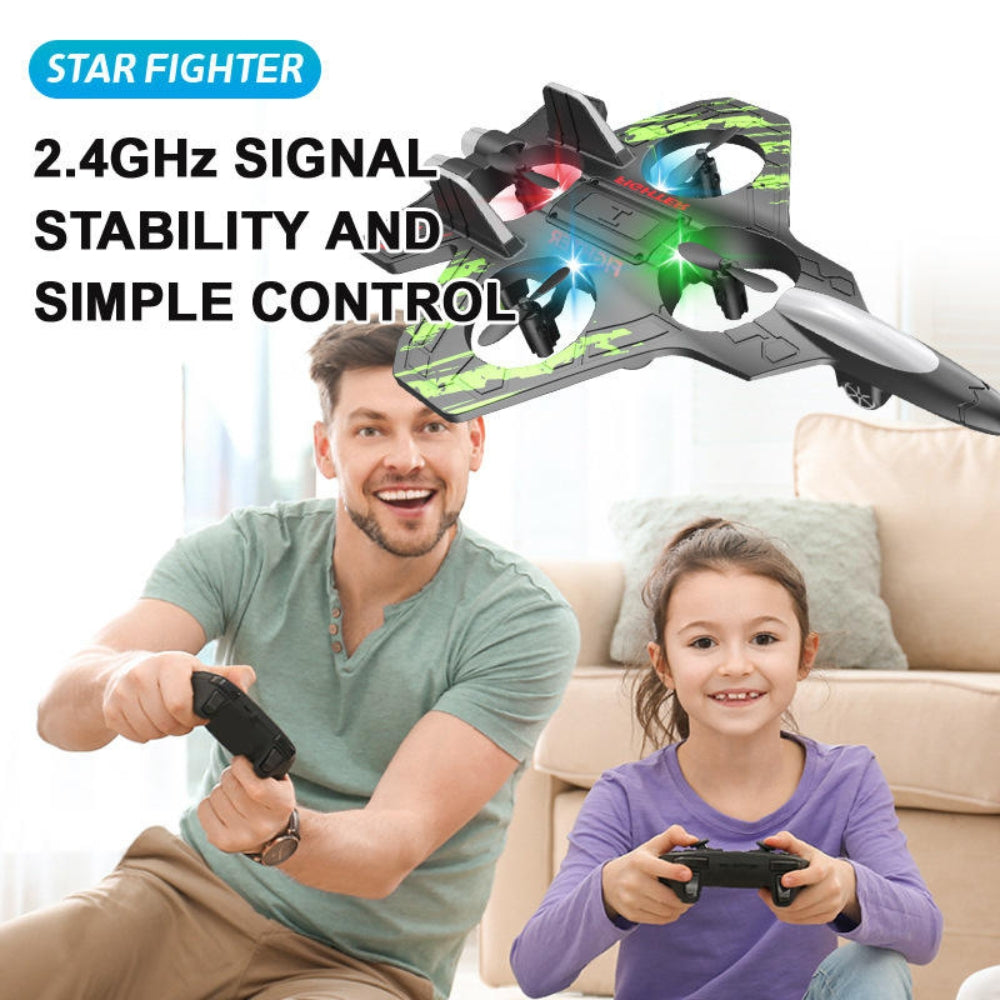 6-Channel RC Fighter Jet Toy 360° Circling Stunt EPP Airplane 2.4G Light Remote Control Flying Model for Kids