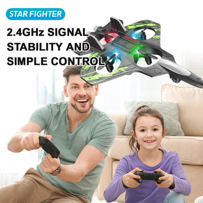 6-Channel RC Fighter Jet Toy 360° Circling Stunt EPP Airplane 2.4G Light Remote Control Flying Model for Kids