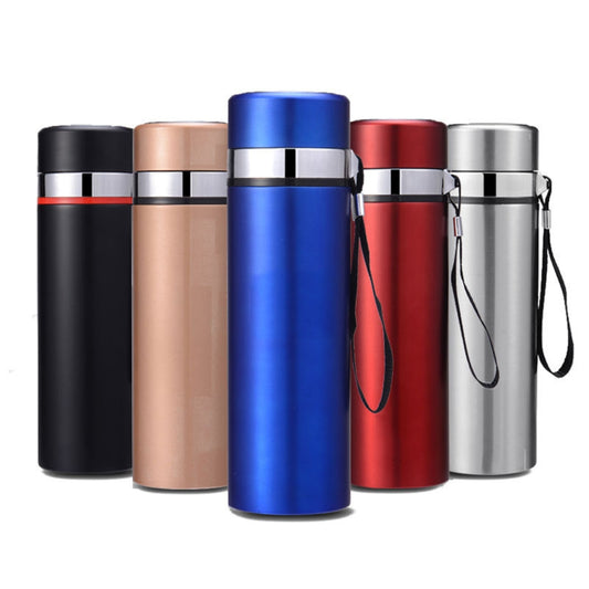 500ml Portable Stainless Steel Vaccum Insulated Office Thermos Water Bottle with Rope