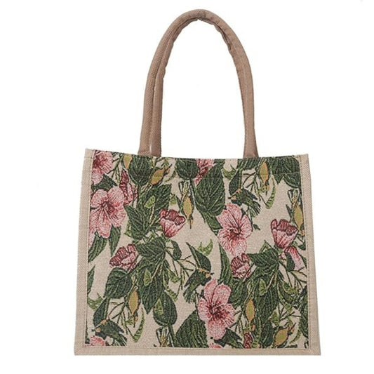 Vintage Floral Tapestry Tote Bag – Elegant Woven Garden Print Shoulder Bag for Women