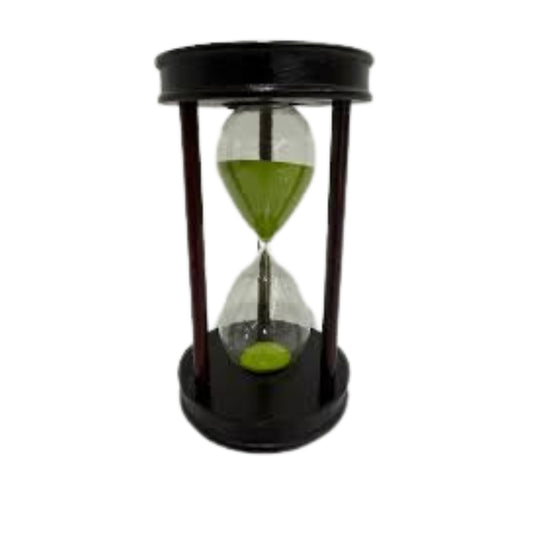 Vintage Wooden Hourglass Sand Timer – Elegant 5-Minute Decorative Sand Clock for Home & Office Desk