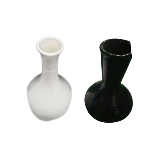 Minimalist Monochrome Ceramic Vase Set – Elegant Black & White Small Bud Vases for Modern Home Decor