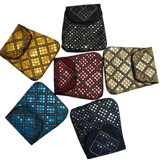 Handmade Mirror Work Ethnic Clutches – Traditional Embroidered Party Wear Envelop Bag
