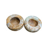 Luxury Hand-Polished Natural Onyx Stone Ashtrays – Set of 2 Elegant Marble-Finish Decorative Trays