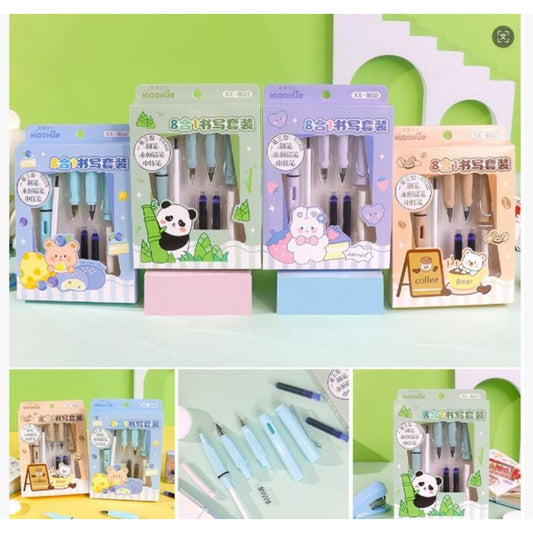 8-in-1 Premium Kids Stationery Gift Set – Multi-Functional Writing Kit with Ink Pens & Accessories (Available in 4 Cute Themes)