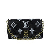 Luxury Monogram Chain Shoulder Bag – Elegant Black & White Designer Style Crossbody Clutch