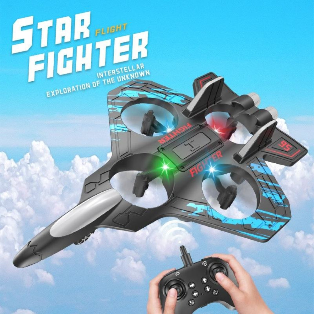 6-Channel RC Fighter Jet Toy 360° Circling Stunt EPP Airplane 2.4G Light Remote Control Flying Model for Kids