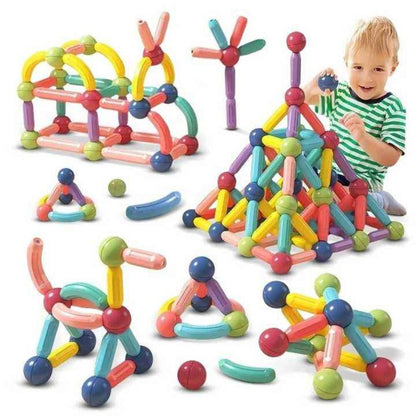 Early Childhood Education DIY Plastic Rod Building Block Toys Free Splicing Game for Children Variable Magnetic Assembly Toys